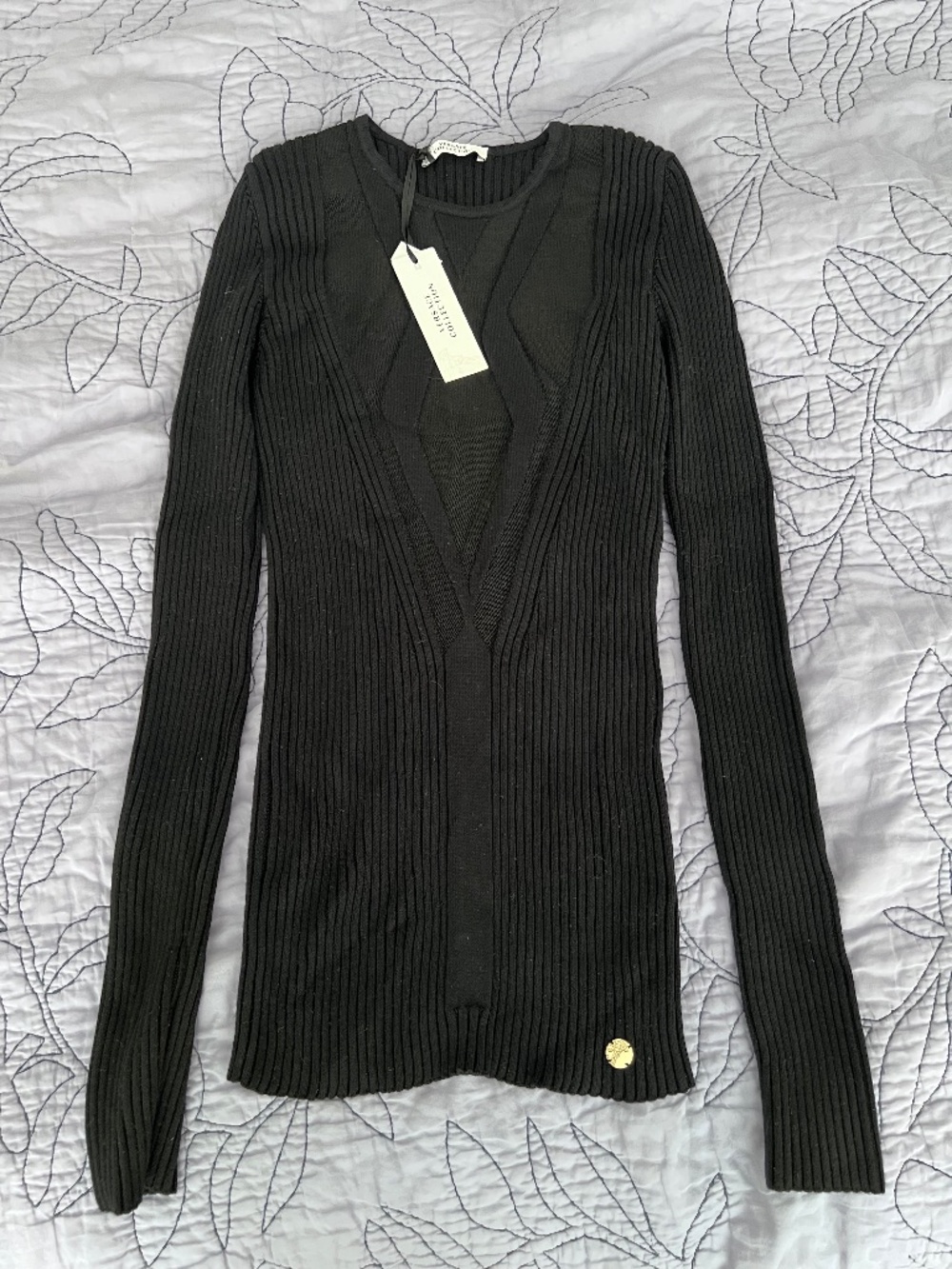 Versace Collection Black Knit Sweater Top NWT IT 42 US 6